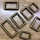 Antique Gold Alloy Square Ring
