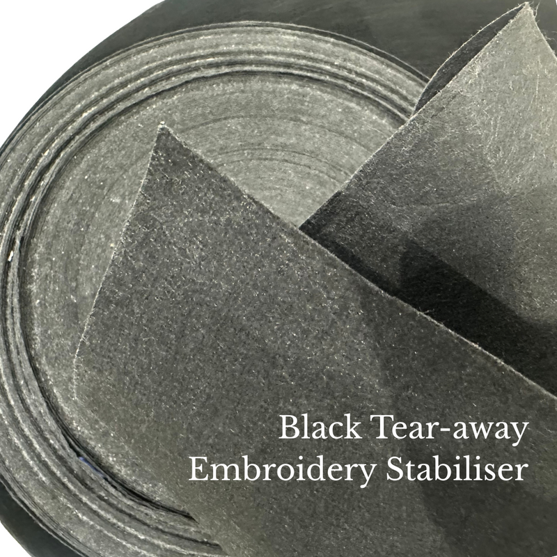 Black Tear-away Embroidery Stabiliser 100GSM