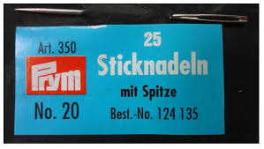 PRYM 124135 Embroidery Needles with Point, No. 20 | 1.00 x 43mm | Silk & Cross-Stitch
