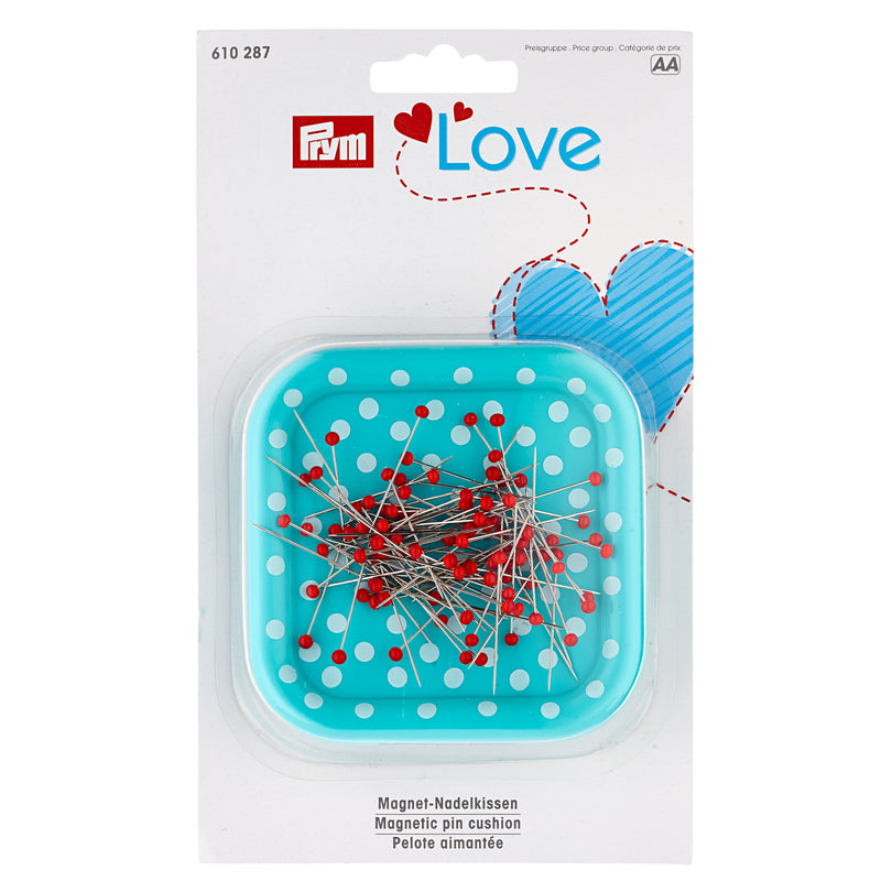 Prym Love 610287 Magnetic Pin Cushion + 9 g glass-head pins