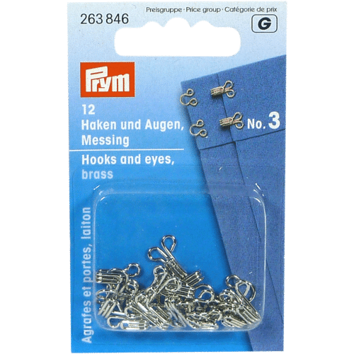 PRYM Hooks and Eyes (12pcs)