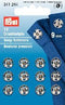 PRYM Brass Press-Stud / Sew-on Snap Fasteners