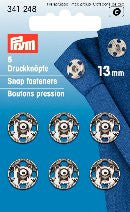 PRYM Brass Press-Stud / Sew-on Snap Fasteners