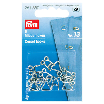 PRYM Bodice / Corset Hooks and Eyes No.13