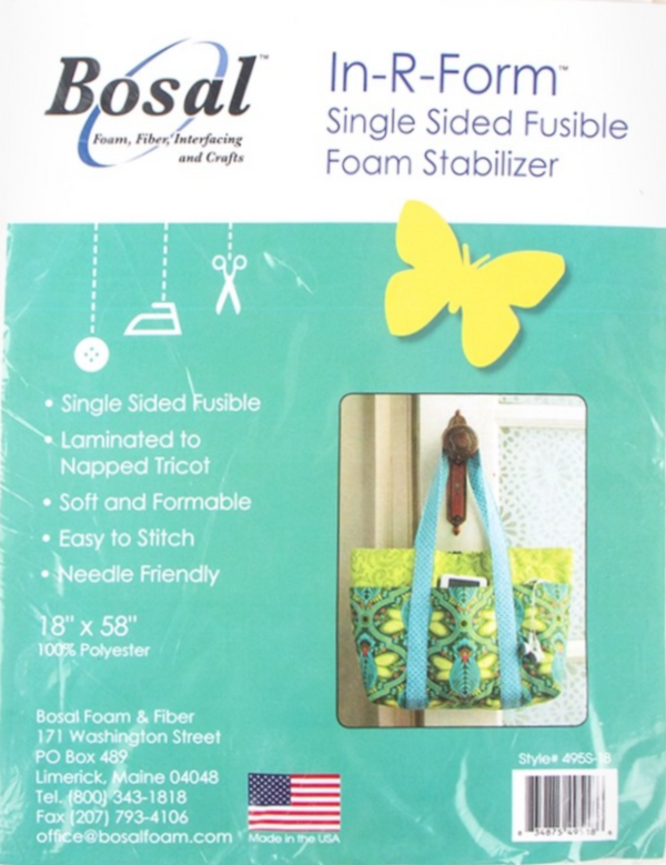 Bosal In-R-Foam. Single-Sided Fusible Foam Interfacing. Bag making Accessory.