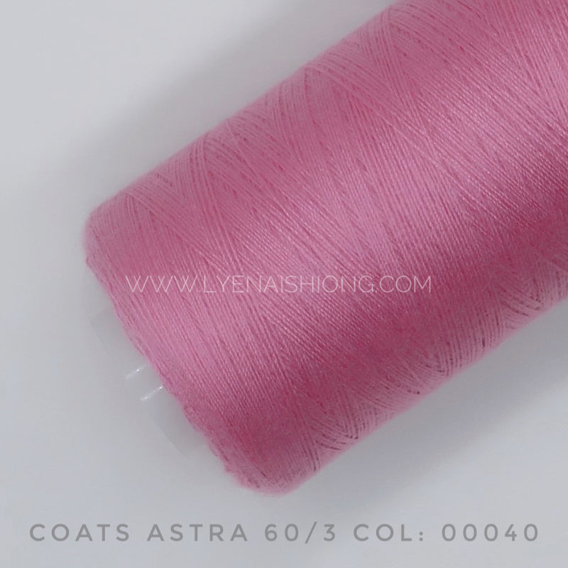 Coats Astra 60/3 Polyester-spun Thread 500Y - Lye Nai Shiong