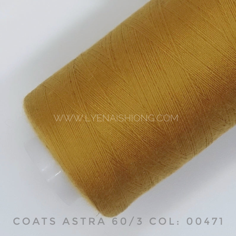 Coats Astra 60/3 Polyester-spun Thread 500Y - Lye Nai Shiong