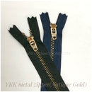 YKK metal Zipper in Antique-gold Finish