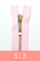 YKK Metal Zipper Gold 12IN dengan penarik jatuh persegi