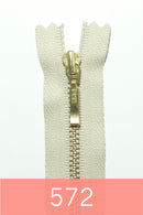 YKK Metal Zipper Gold 16IN dengan penarik jatuh persegi