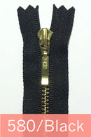 YKK Metal Zipper Gold 12IN with square drop puller