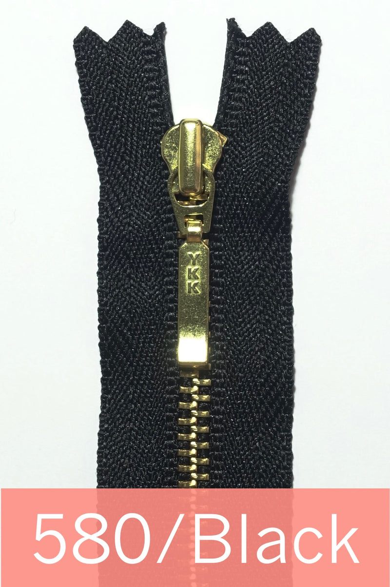 YKK Metal Zipper Gold 22IN with square drop puller