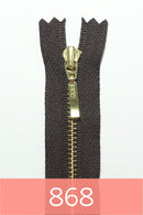 YKK Metal Zipper Gold 16IN dengan penarik jatuh persegi