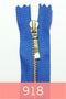 YKK Metal Zipper Gold 12IN with square drop puller