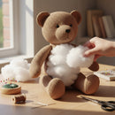 A close-up image of a white polyester filling, typically used for crafting, making soft toys, and pillows.