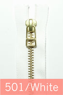 YKK Gold Metal Zipper with wire puller  (10 inches)