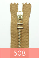 YKK Gold Metal Zipper with wire puller  (10 inches)