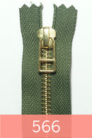 YKK Gold Metal Zipper with wire puller  (9 inches)