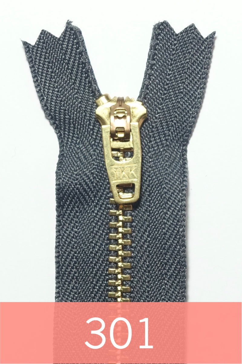 YKK Metal Zipper Gold 07IN