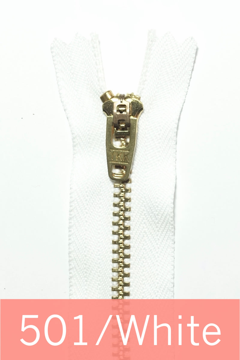 YKK Metal Zipper Gold 07IN