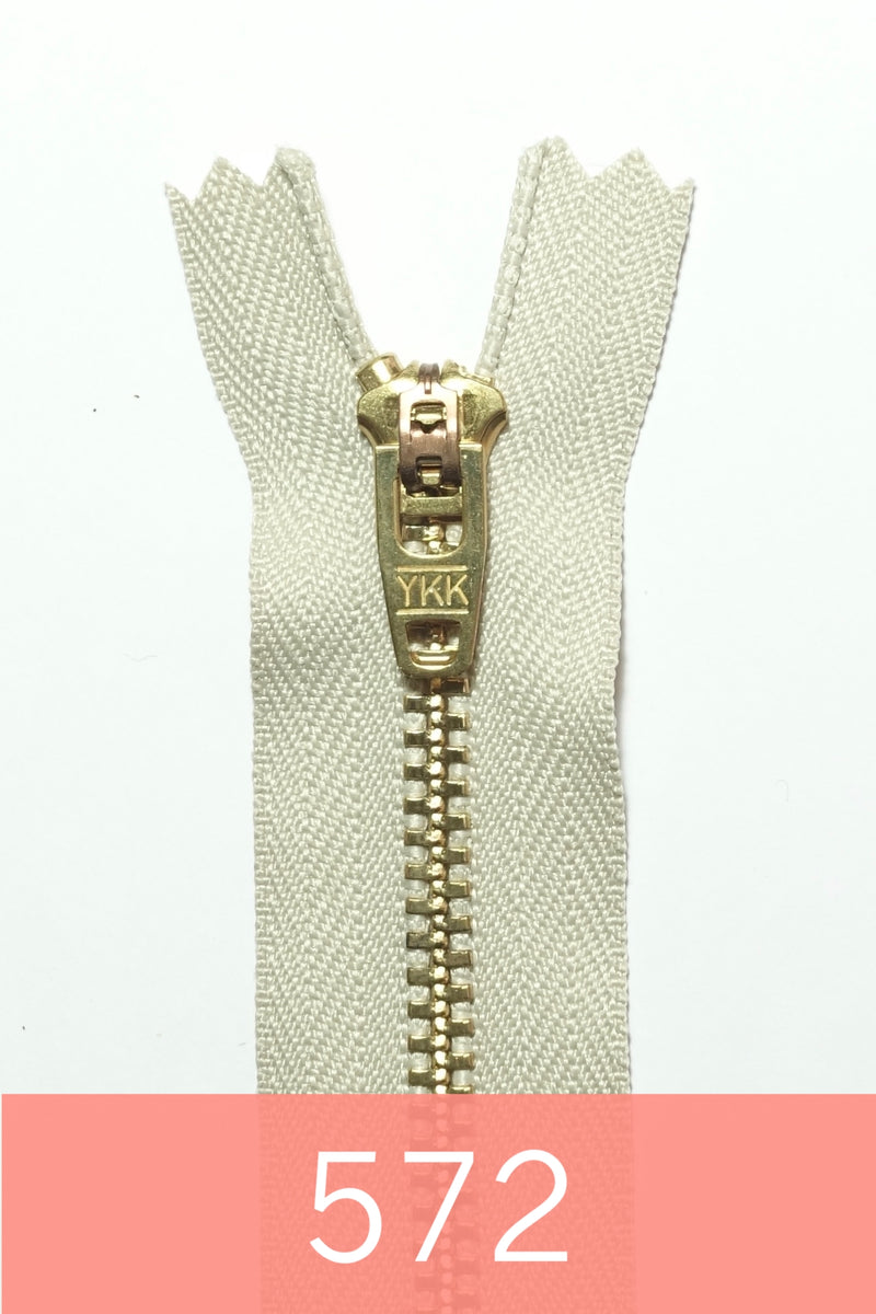 YKK Metal Zipper Gold 07IN