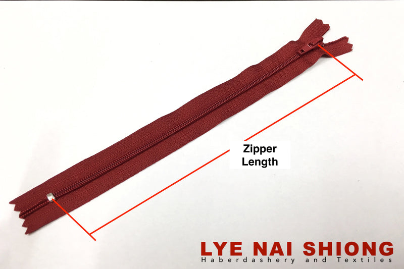 Zip Gegelung Nylon YKK 07in (17.78cm)